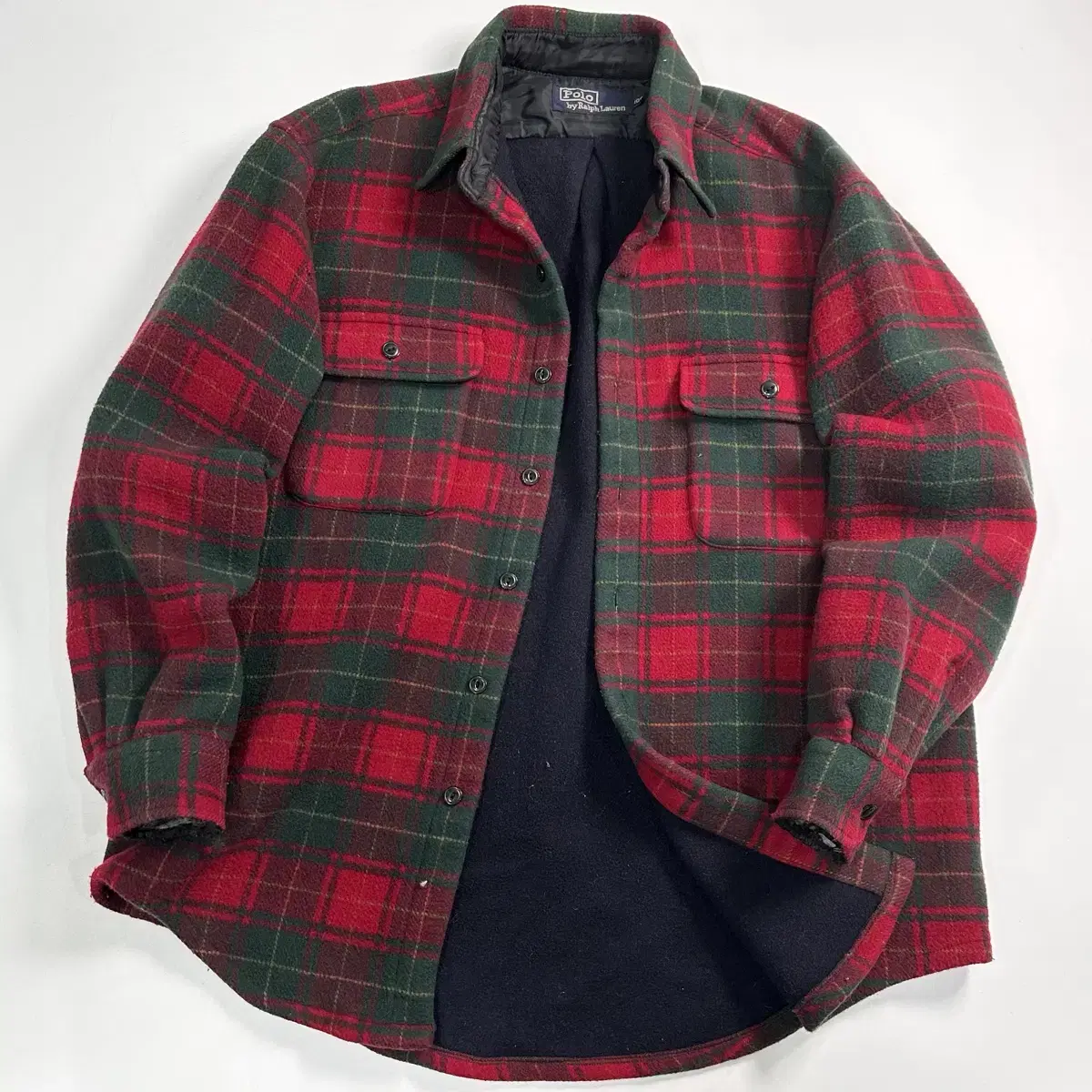 90s Polo Tartan Check Wool Shirt