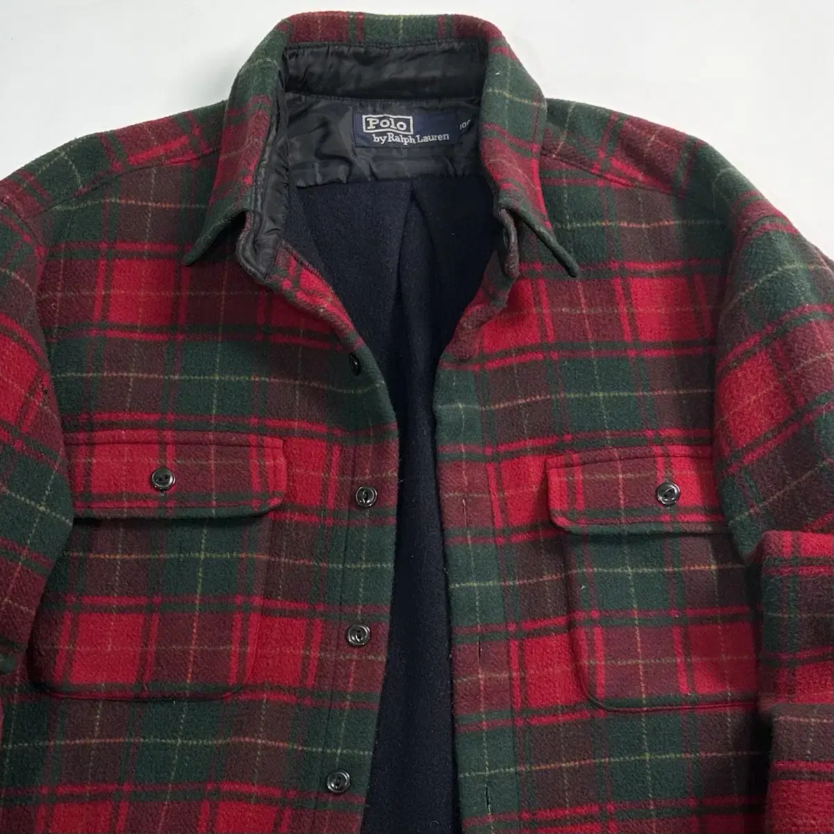 90s Polo Tartan Check Wool Shirt