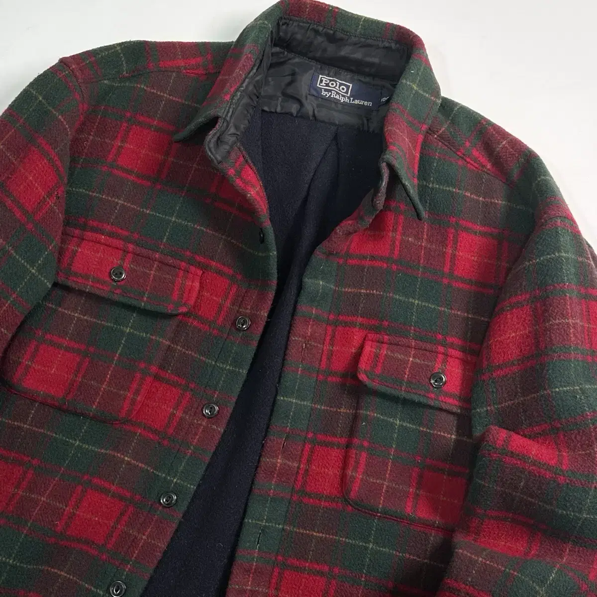 90s Polo Tartan Check Wool Shirt