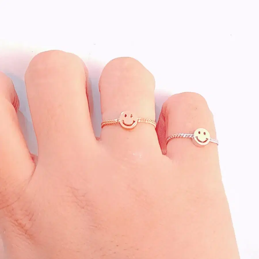 18k 스마일체인반지 코인반지