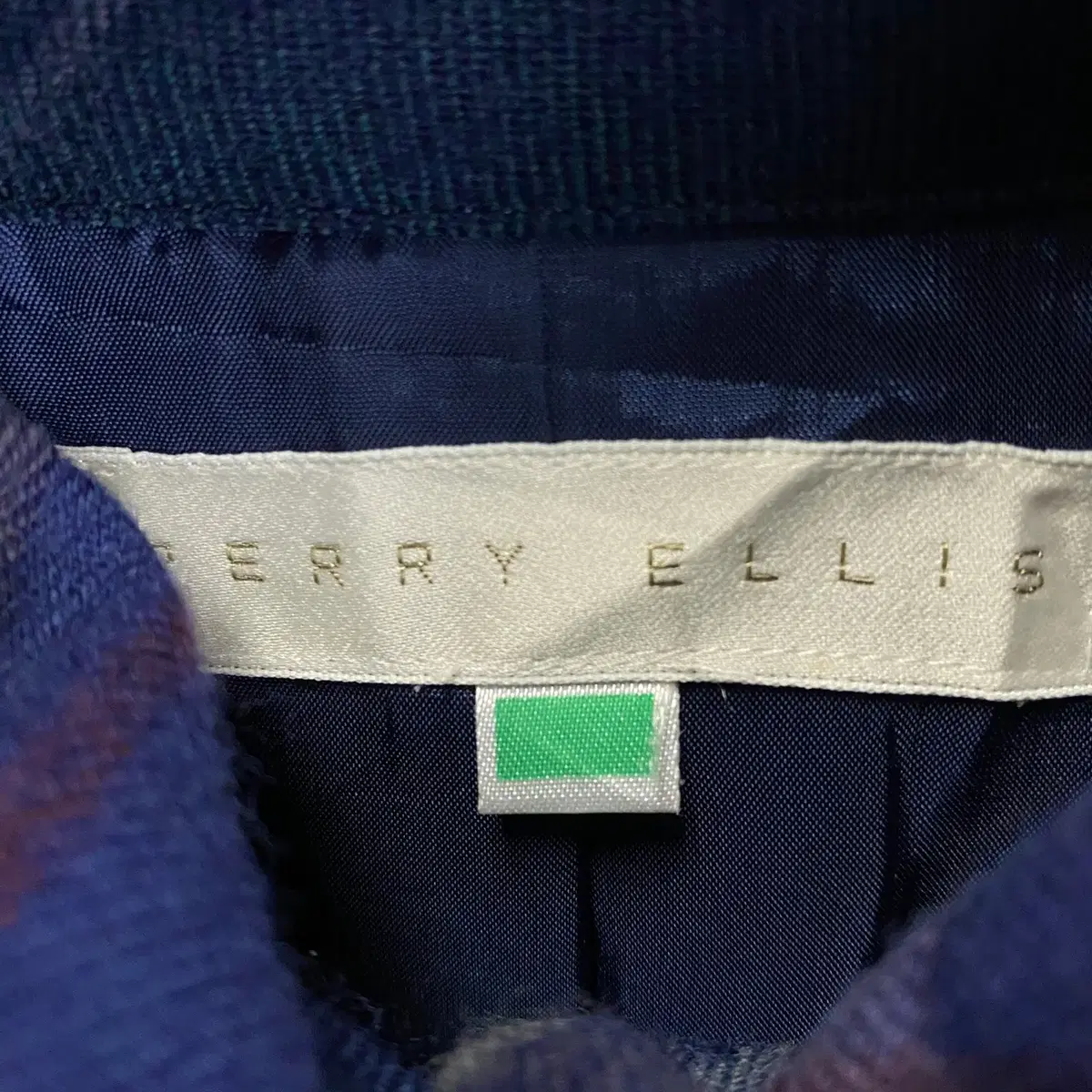 빈티지 PERRY ELLIS 멀티 컬러 체크 울 자켓