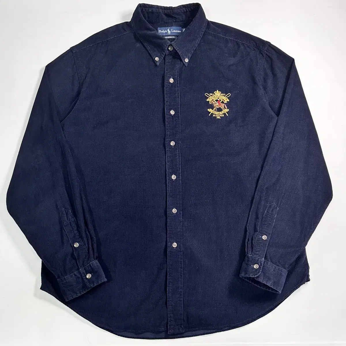 Polo Navy Corduroy Embroidery Shirt