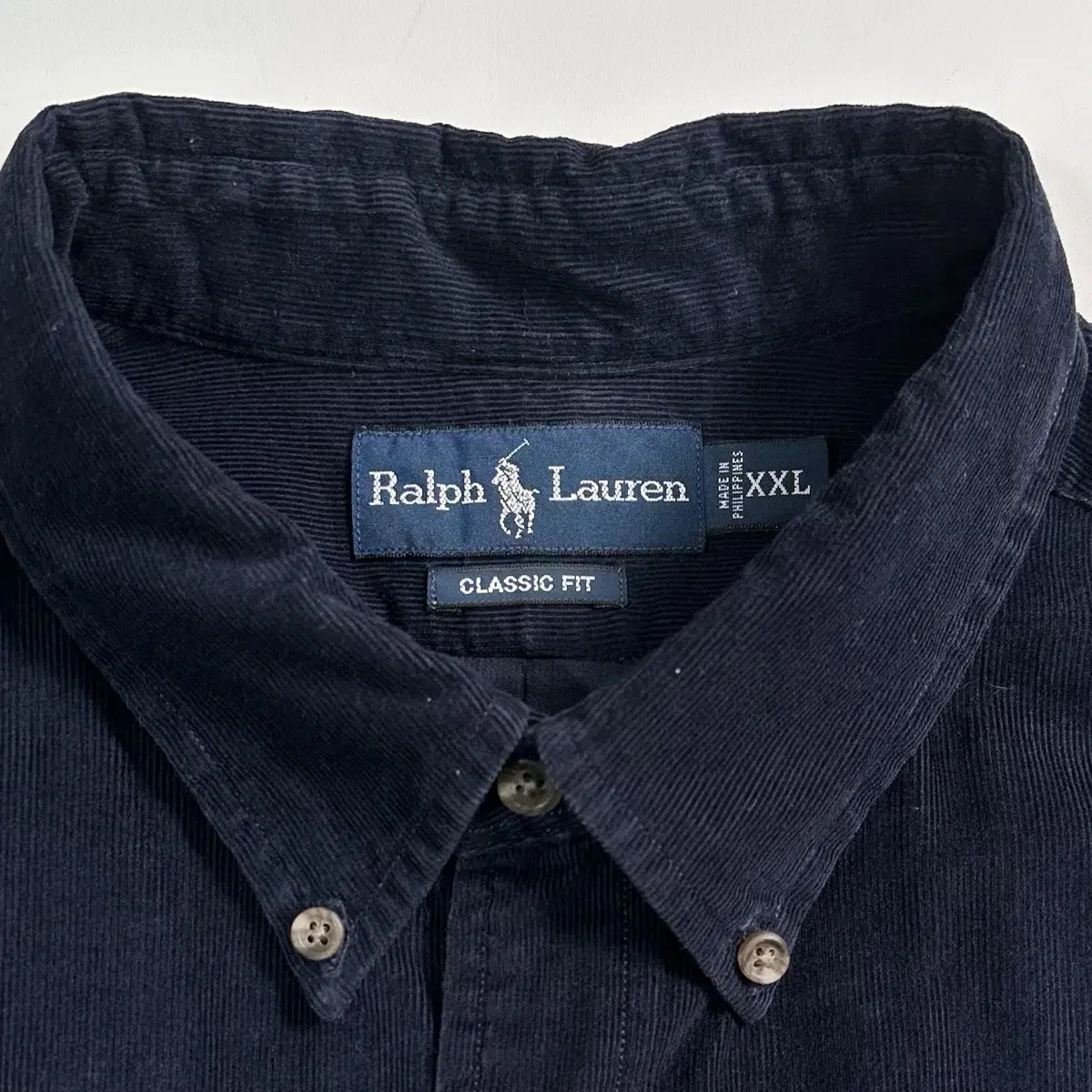 Polo Navy Corduroy Embroidery Shirt