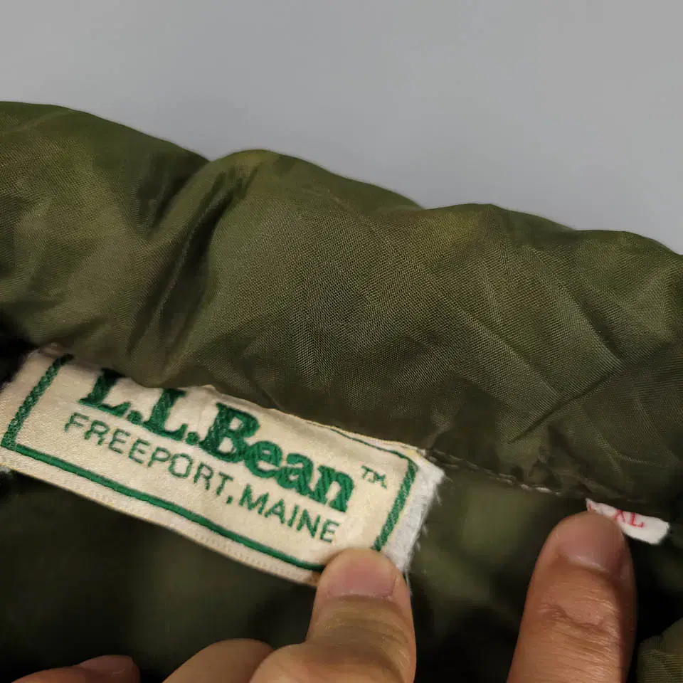 L.L.BEAN 엘엘빈 80s 카키 패커블 히든후드 나일론 바람막이 점퍼