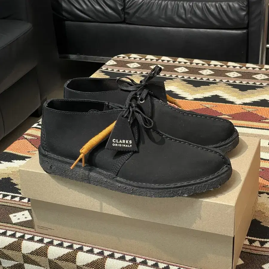 [280]Clarks Desert Trek Black Suede