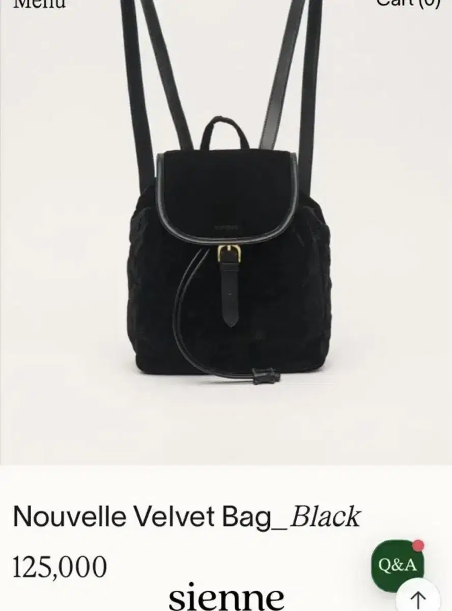 시엔느 벨벳 백팩 nouvelle velvet bag_black