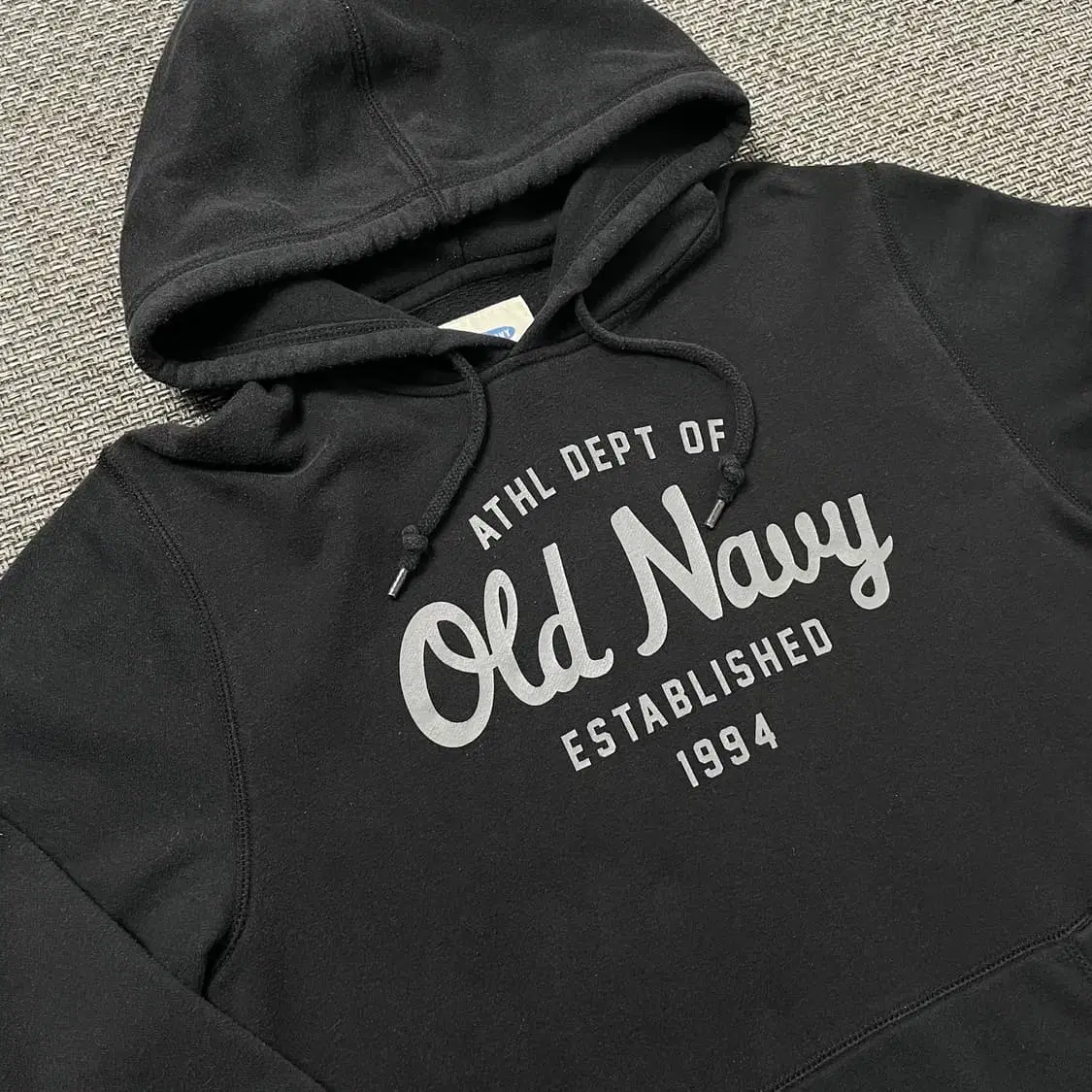 Old navy 로고 프린팅 블랙 후드티