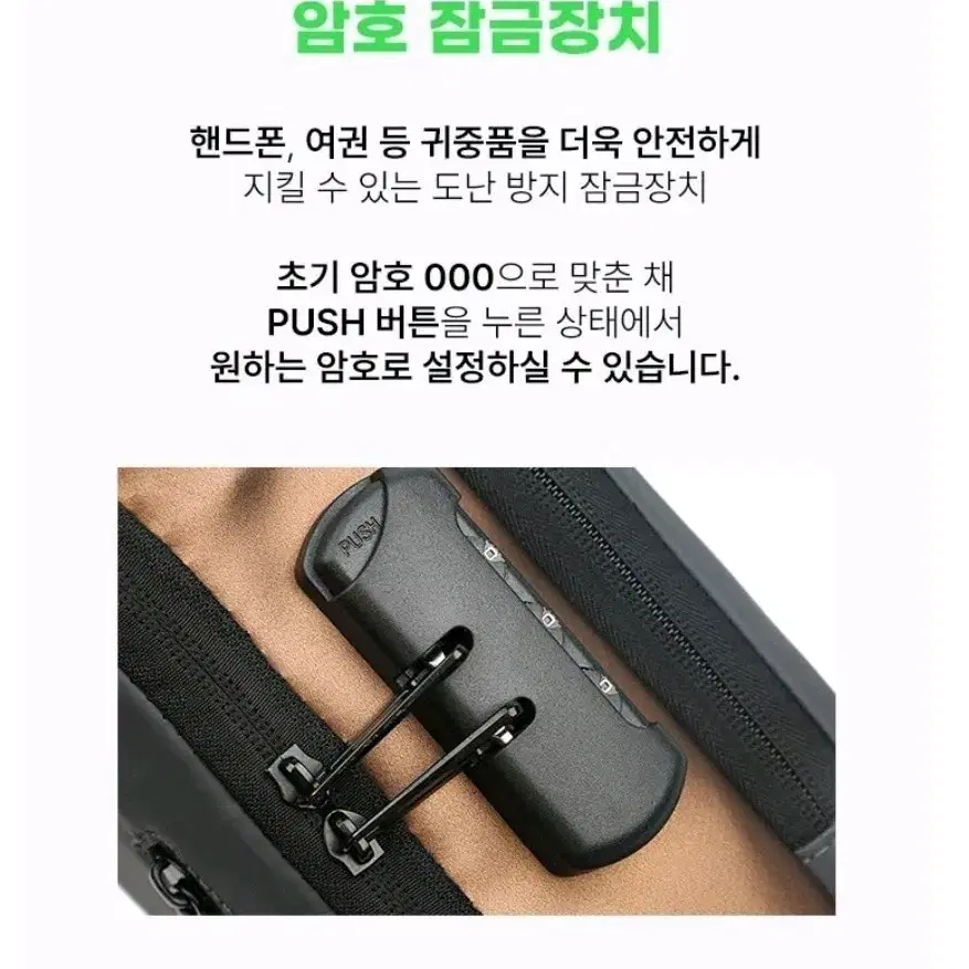 새상품)도난방지 USB 슬링백