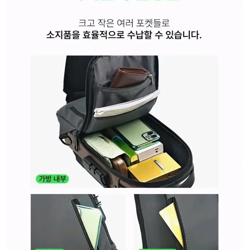 새상품)도난방지 USB 슬링백