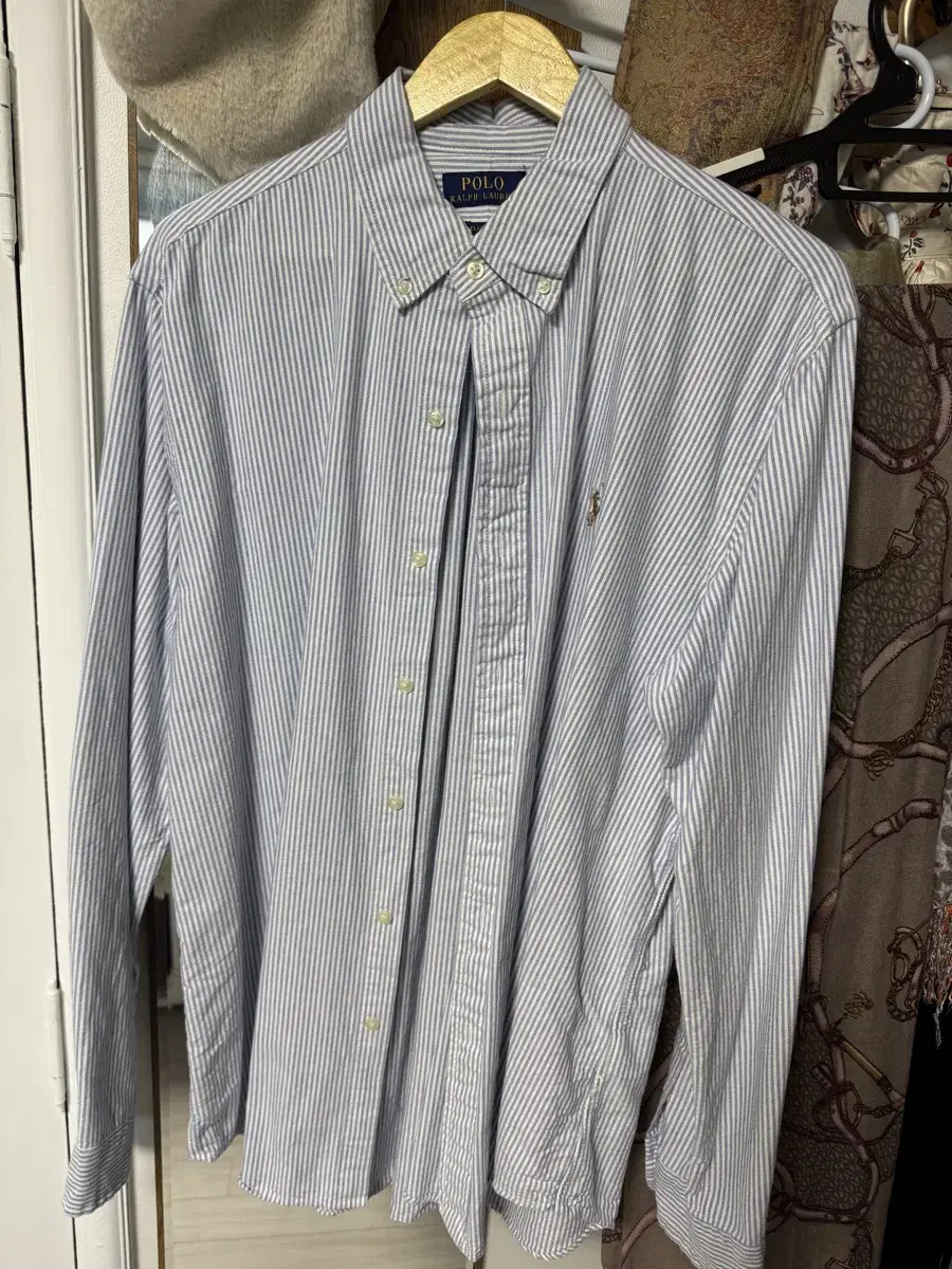 Polo striped oxford shirt (bloo, classic fit) for sale