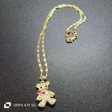 귀여운 곰돌이 18K 골드 골드 목걸이
