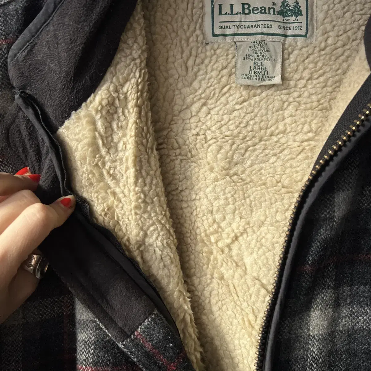 [L]L.L.Bean 엘엘빈 플리스 체크 울 베스트