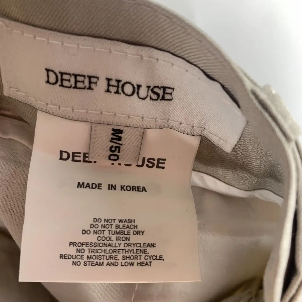 DEEF HOUSE 베이지 슬렉스 바지 M .250122