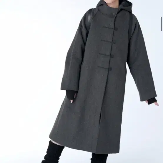 미세키서울 Hoodie long duffle coat