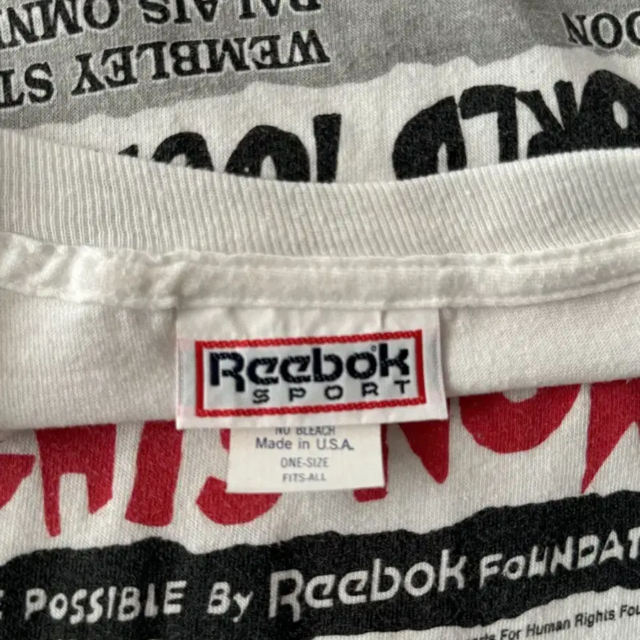 빈티지 88s HUMAN RIGHTS NOW X Reebok(리복) 티셔