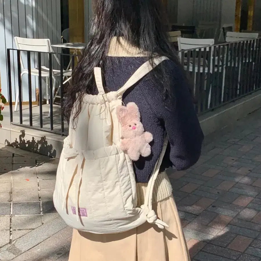 padded ribbon string bag 가방