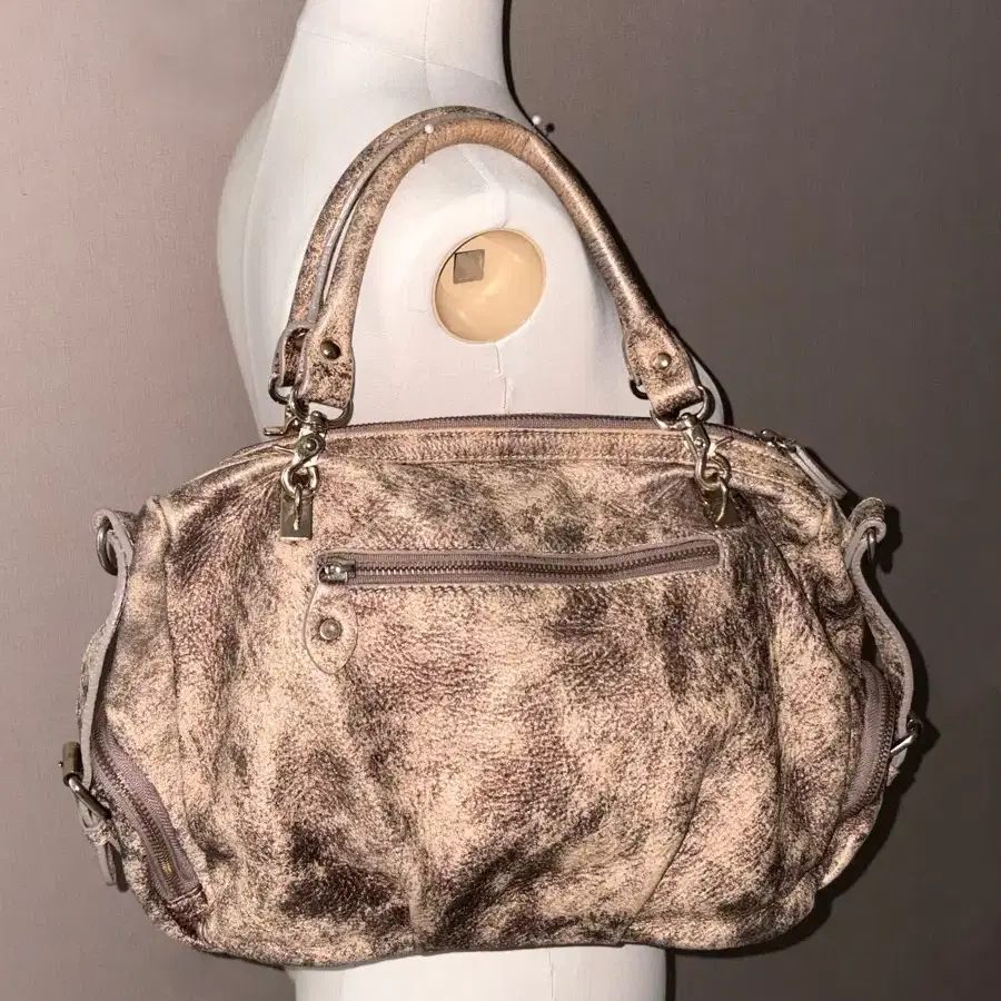 Gold Beige Black Point Vintage Bag