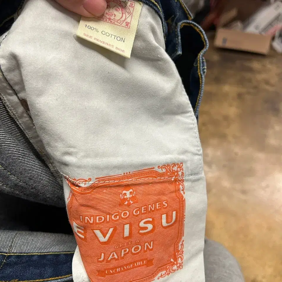 [ 정품 ] Evisu 백포켓 프린팅 데님 팬츠