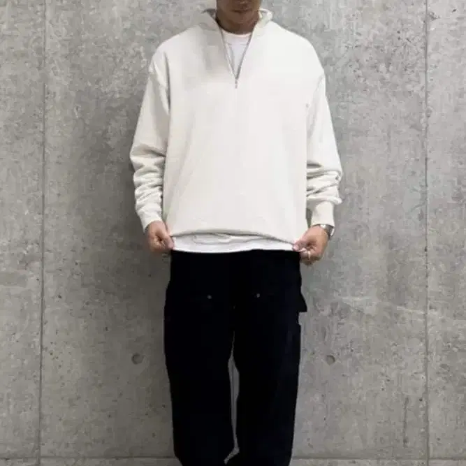 프릭스스토어 24FW 15oz 아메카지/USA코튼 하프 집업 맨투맨 L