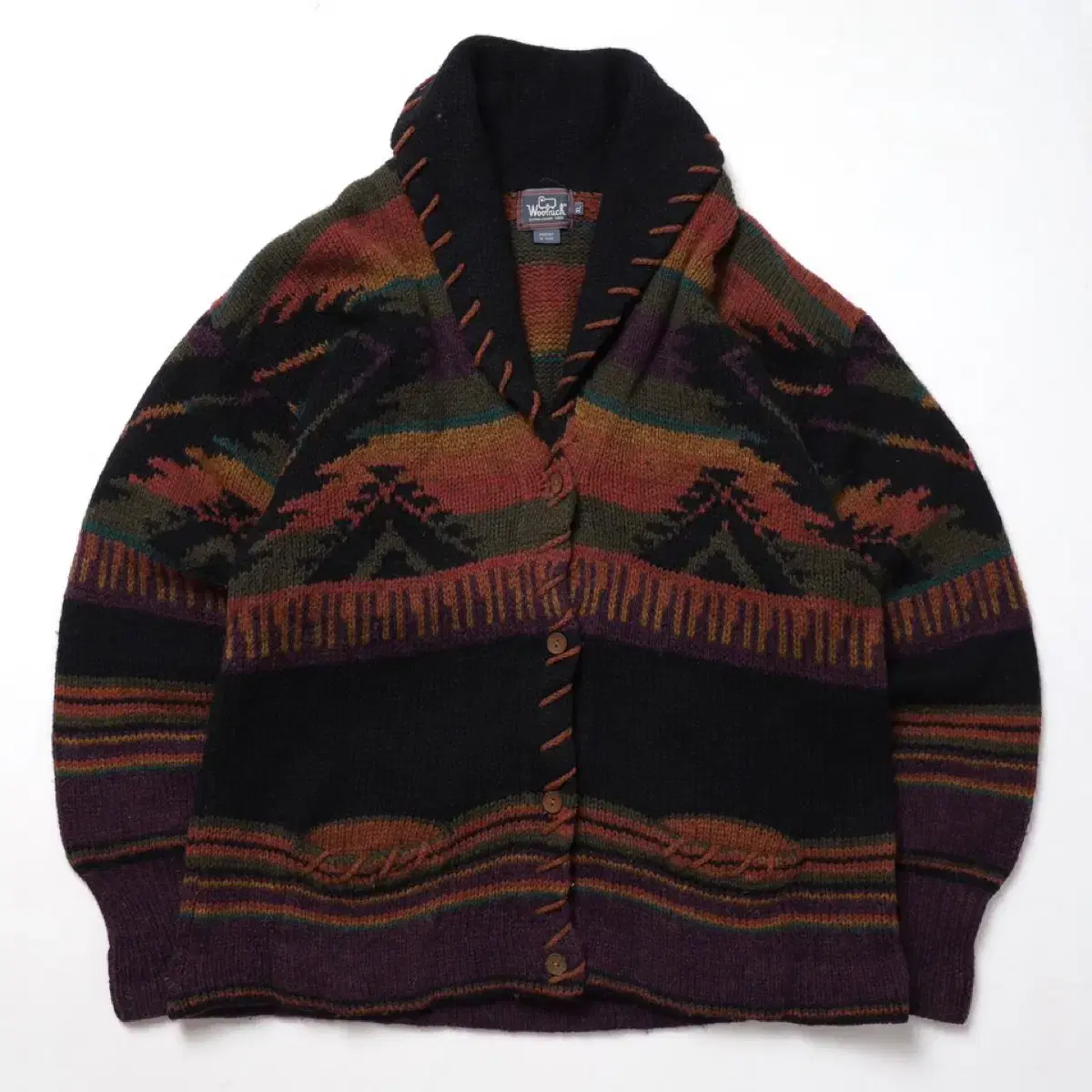 울리치 Shawl Collar Native Pattern Cardigan