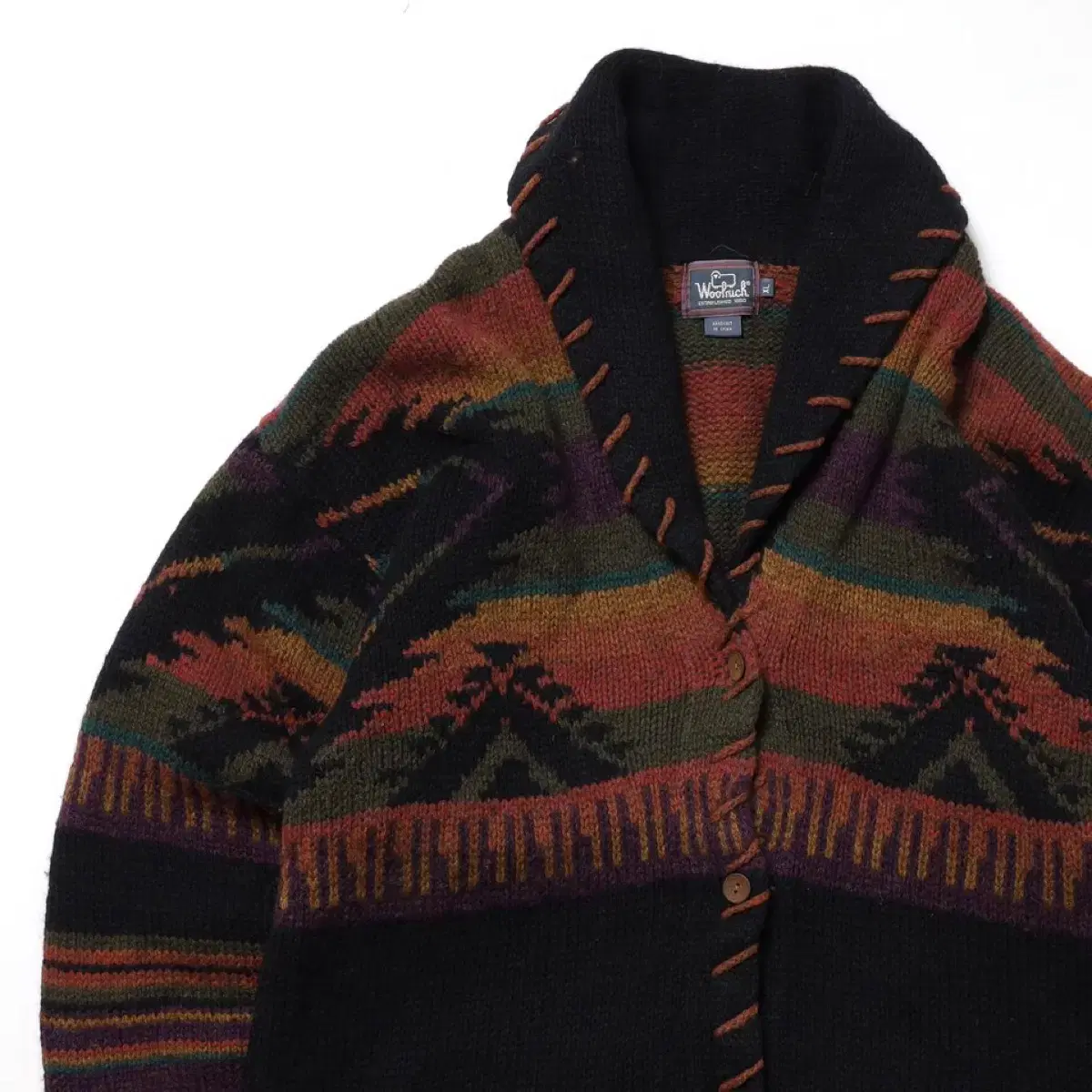 울리치 Shawl Collar Native Pattern Cardigan