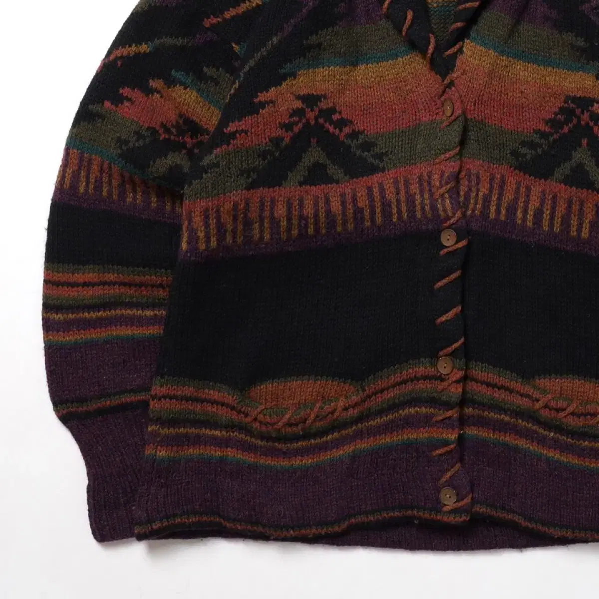 울리치 Shawl Collar Native Pattern Cardigan