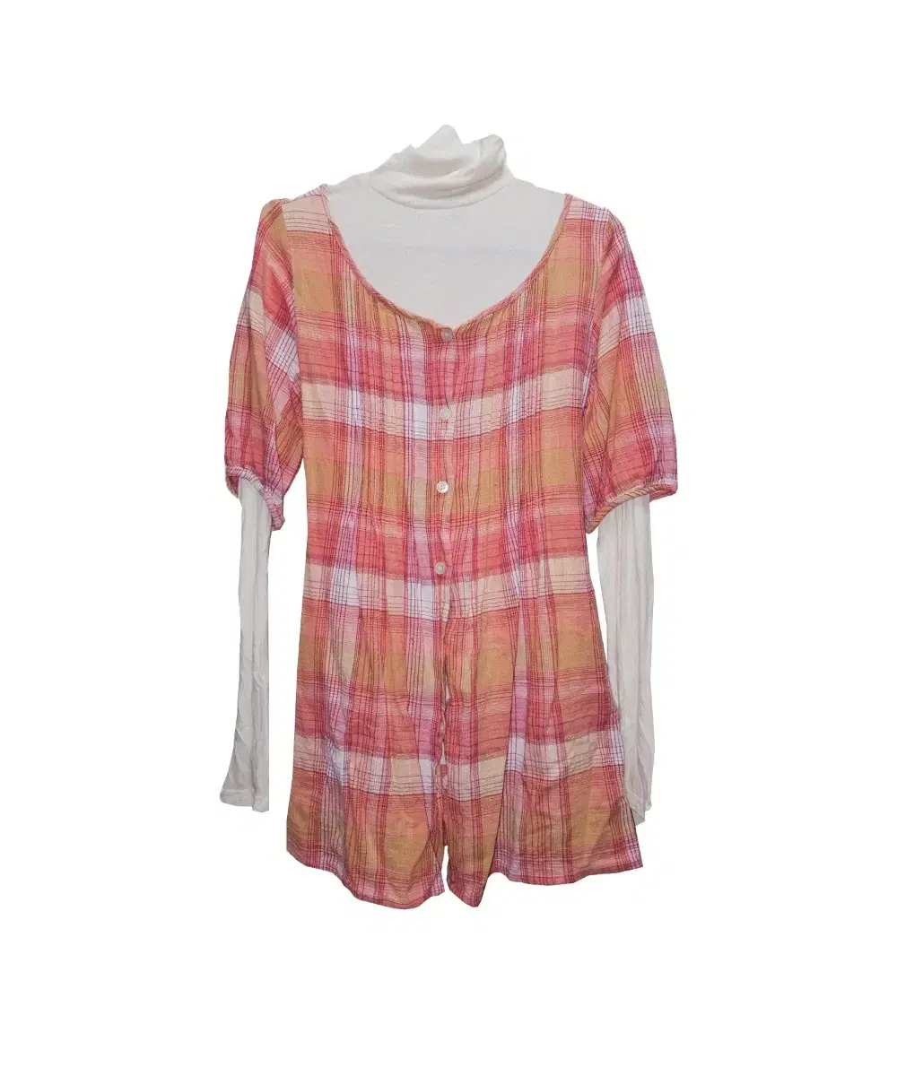 Pink Coral Check ONEPIECE Hagumi Morrigan Vintage