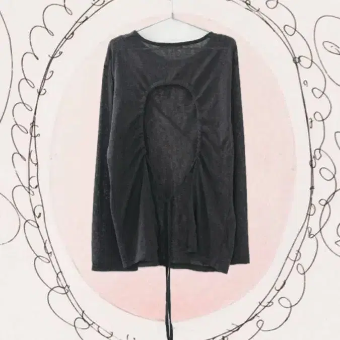 V hole backless long T-shirt