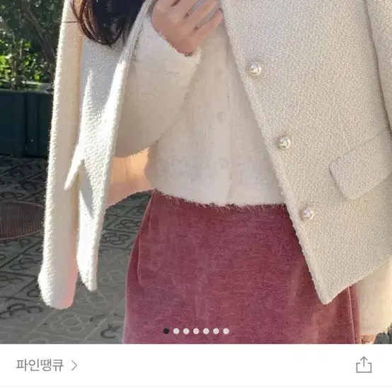 파인땡큐 눈꽃 울트위드자켓 (누빔안감) 아이보리