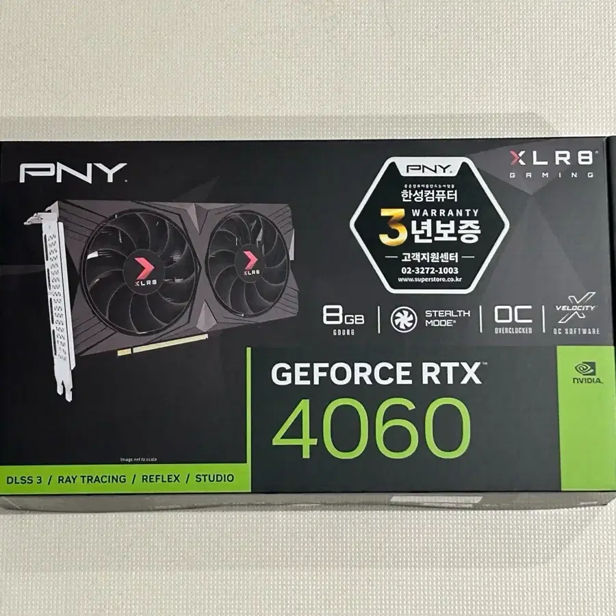 PNY XLR8 지포스 RTX 4060 Gaming VERTO OC D6