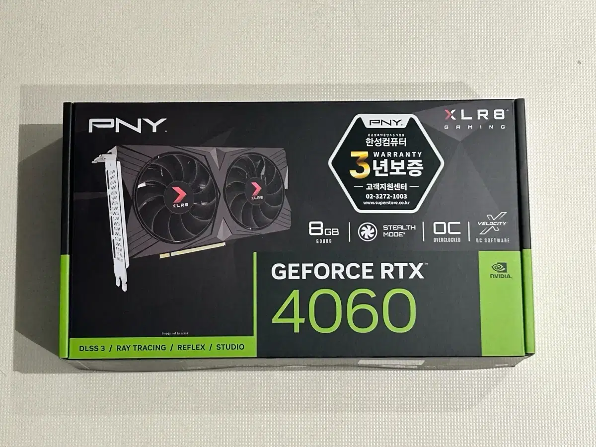 PNY XLR8 지포스 RTX 4060 Gaming VERTO OC D6