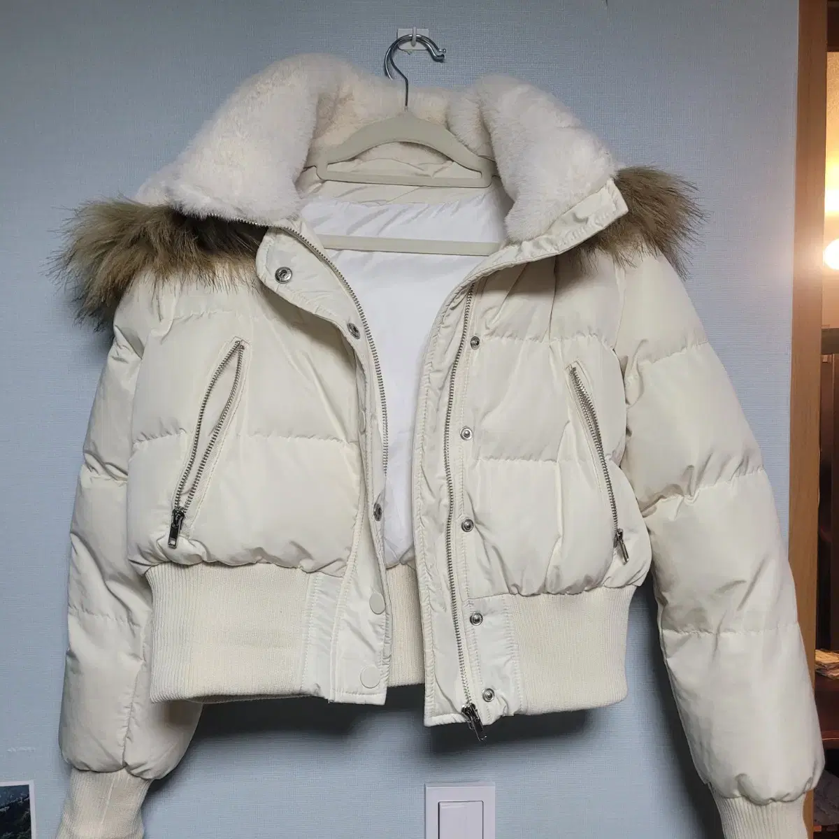 Han-jimot-jip)) I-ppun ivory short padded jacket 55 55 vahn-jeom-go-gam-go