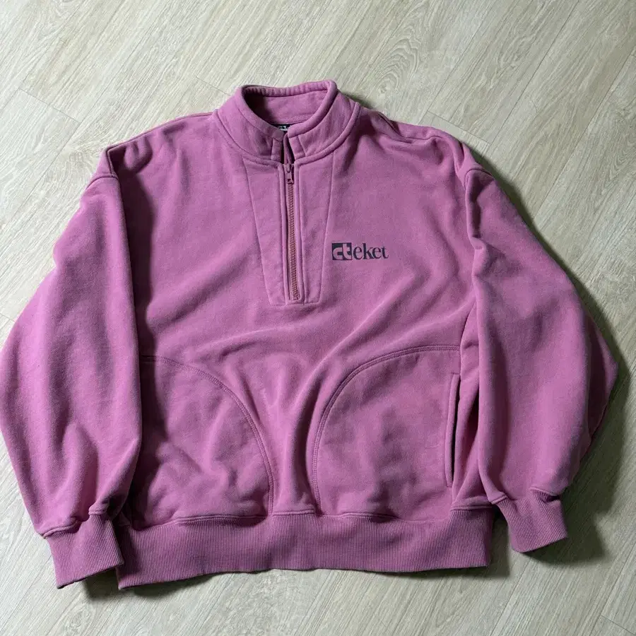 테켓 하프집업 Plan Half Zip-Up Sweatshirt Pink