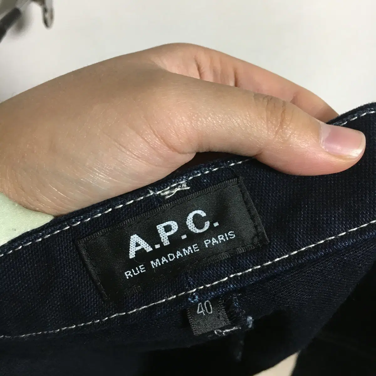 APC 아페쎄 스티치 데님 스커트 40