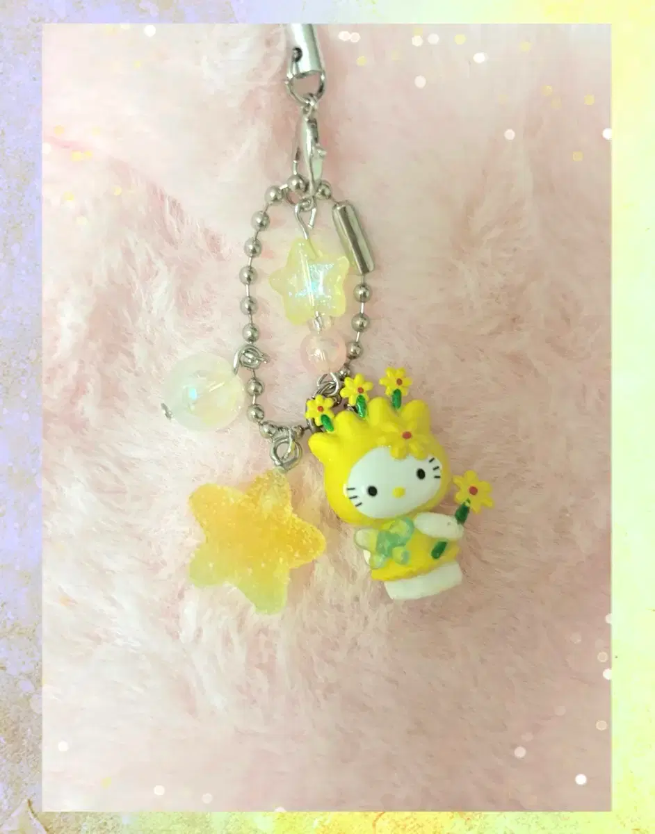 Fairy Kitty Beads Keyring Strap Y2K collectbook binder AirPods Sanrio