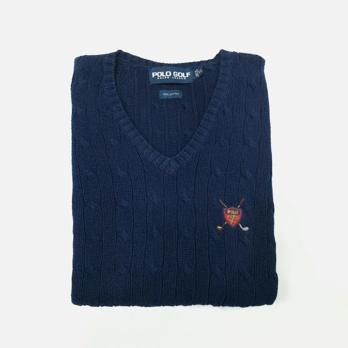 (CS936)XL 폴로골프 꽈배기 네이비 케이블 니트 조끼 베스트knit