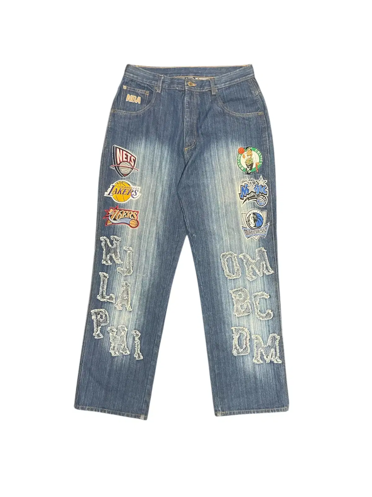 NBA Embroidery patch hip-hop denim pants