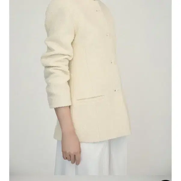 녹섭nokseop 부클 울 자켓 크림 boucle wool jacket