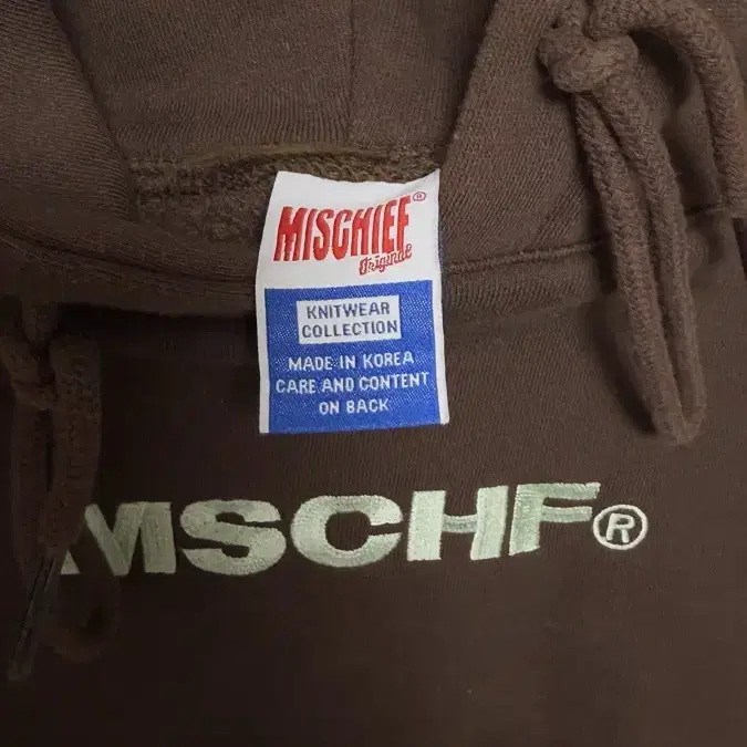 Mschf 미스치프 18fw 브라운 후드티