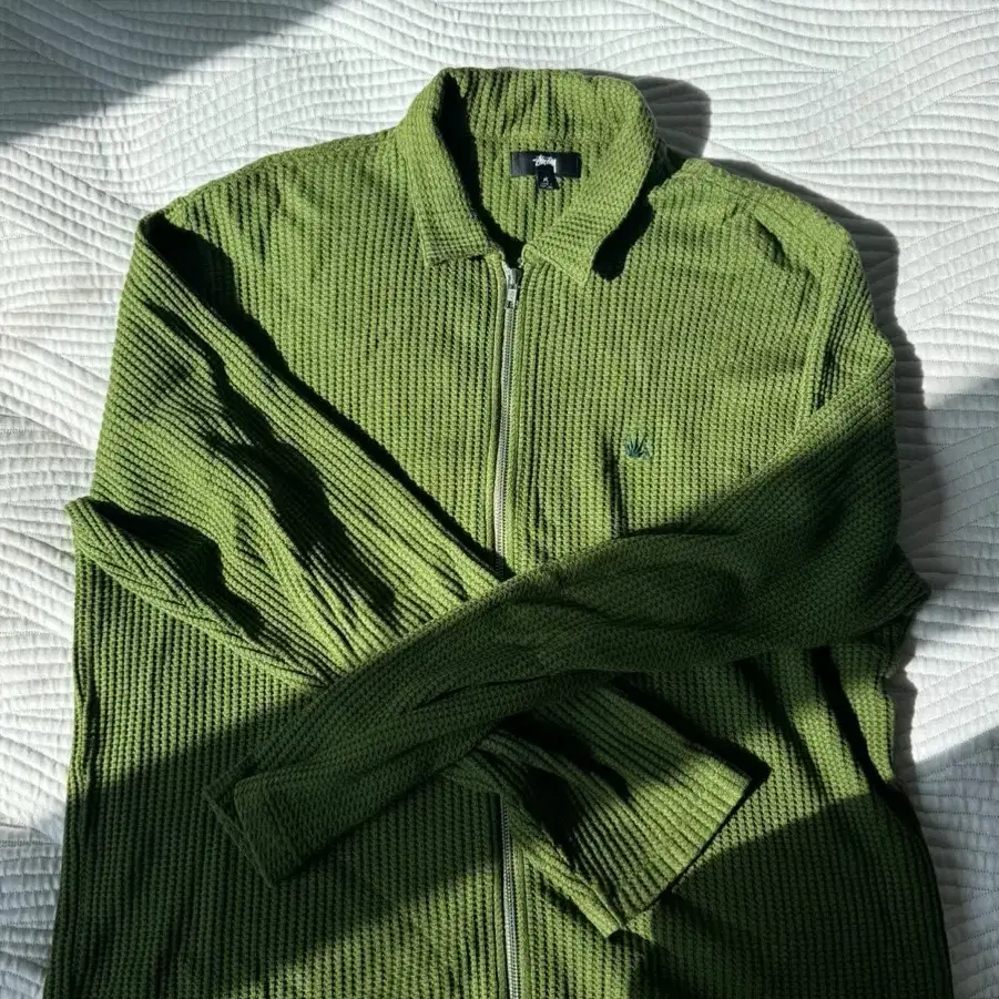 Stussy Big Thermal Zip Shirt Green