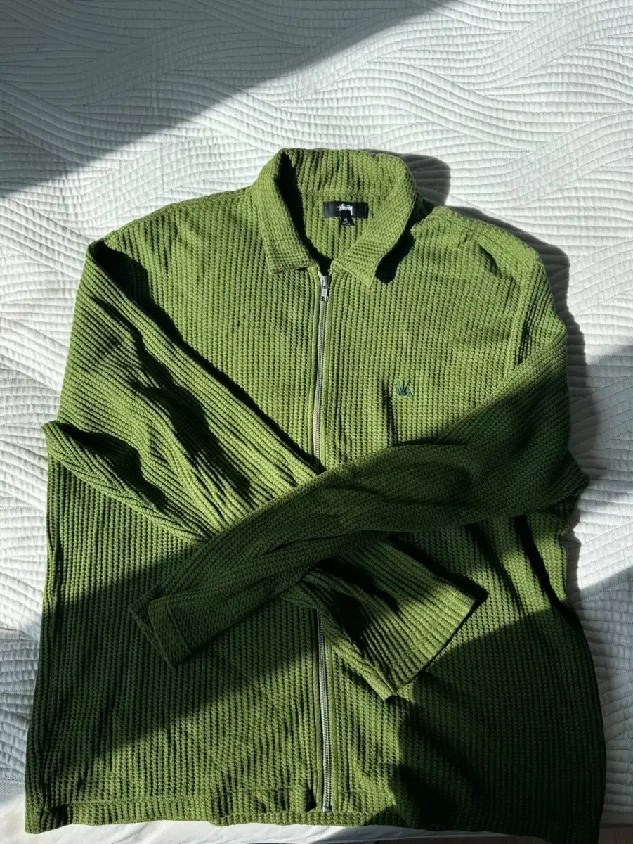 Stussy Big Thermal Zip Shirt Green