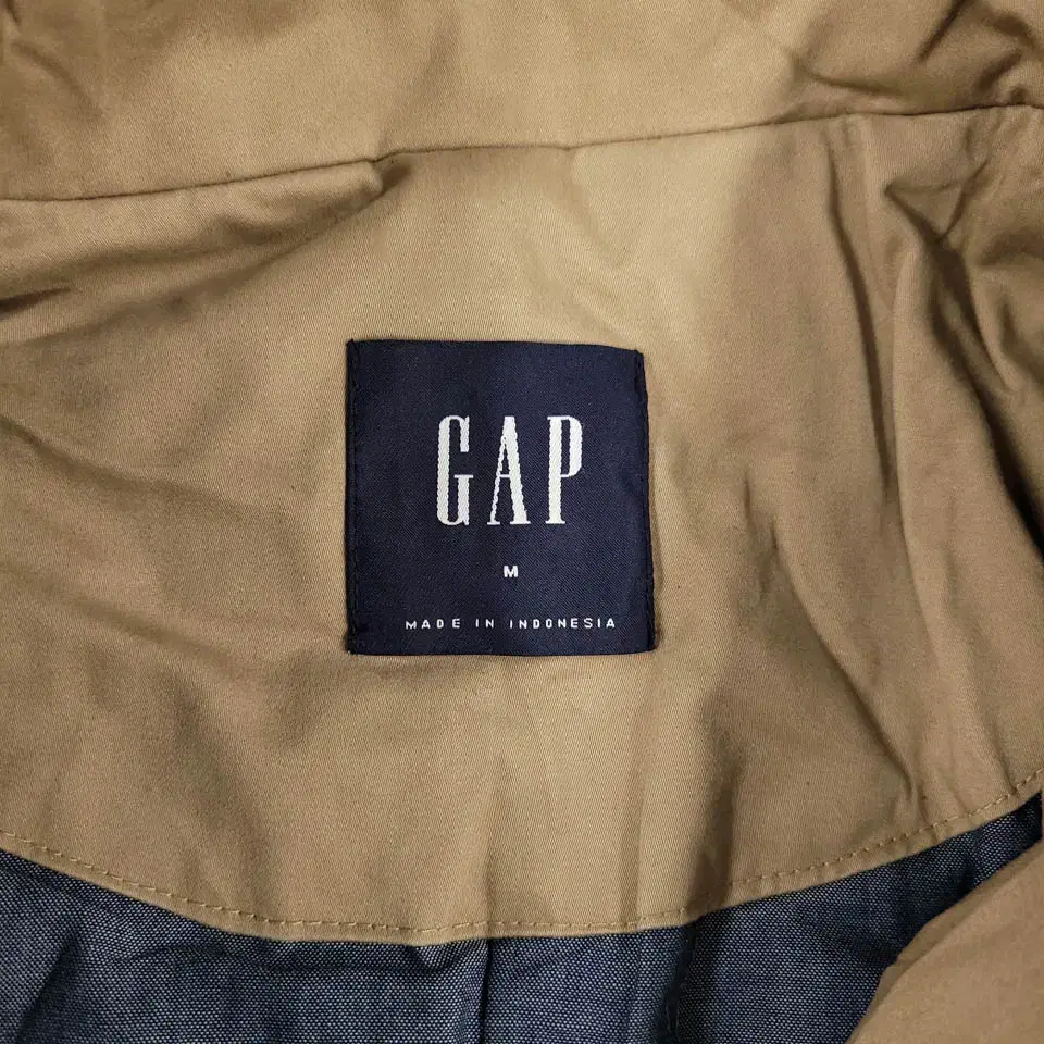 GAP 갭 베이지 더블버튼 벨티드 코튼 오리털 덕다운 패딩 맥코트 롱 코