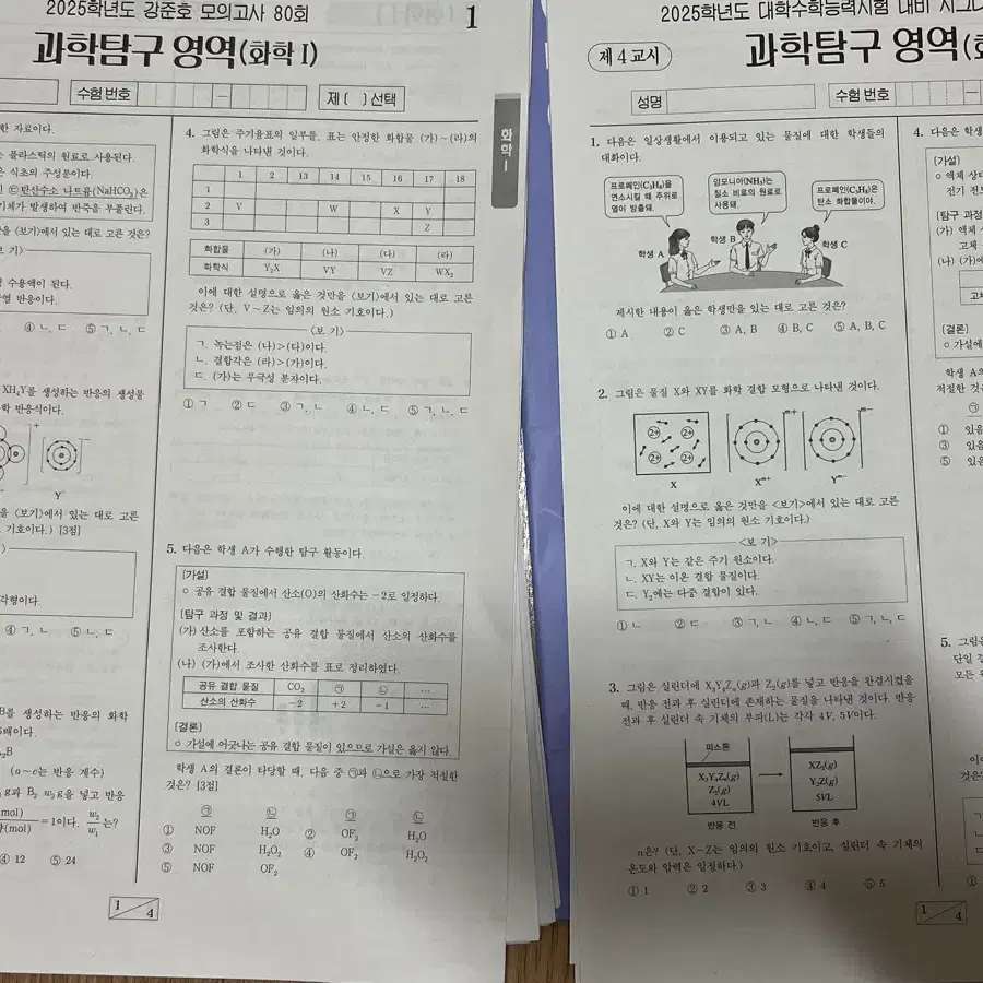 2025 화학1 강준호 모의고사+김준 시그니처 모의고사