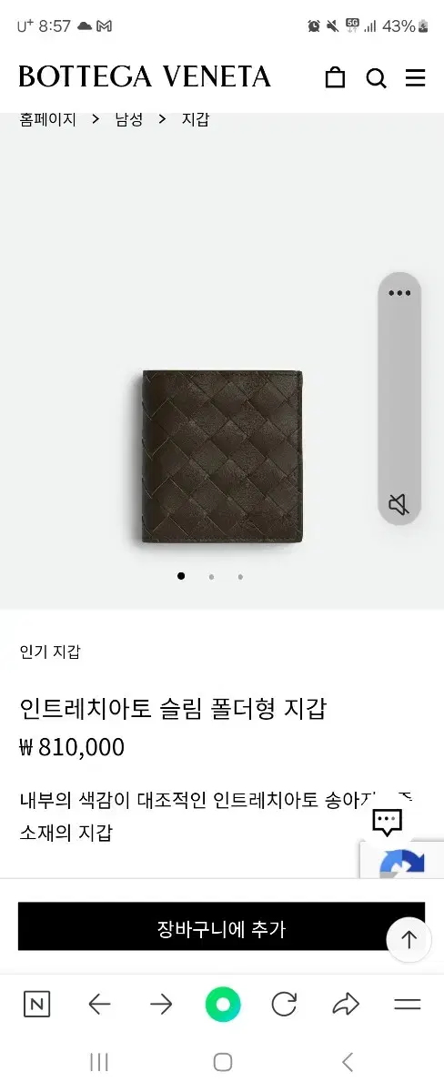 보테가 폴더형 지갑