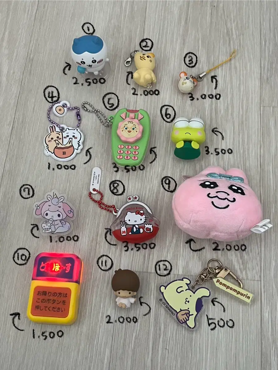 Chiikawa, Ham토리, Sanrio, Munjakki, Gacha, etc. Fleas