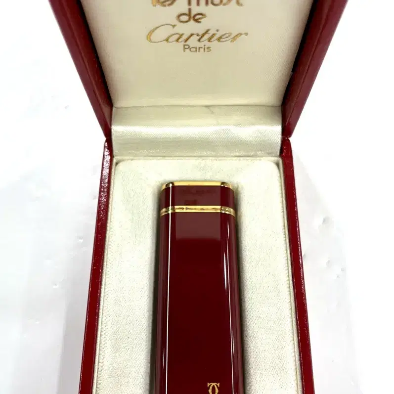 Cartier 까르띠에 버건디 컬러 금장 포켓 라이터