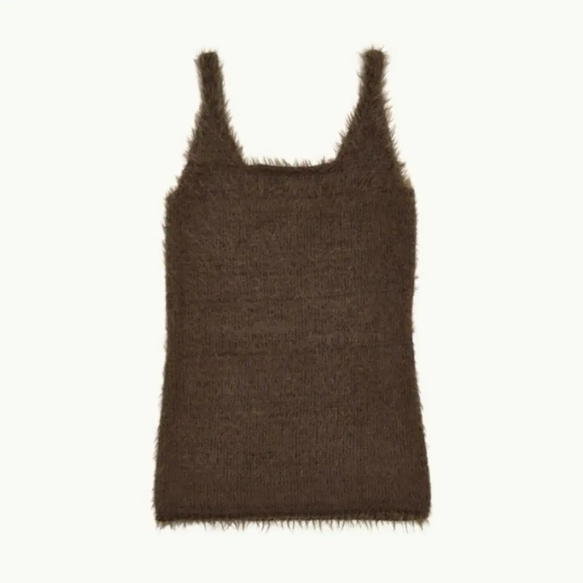 아모멘토 shaggy knit dress brown