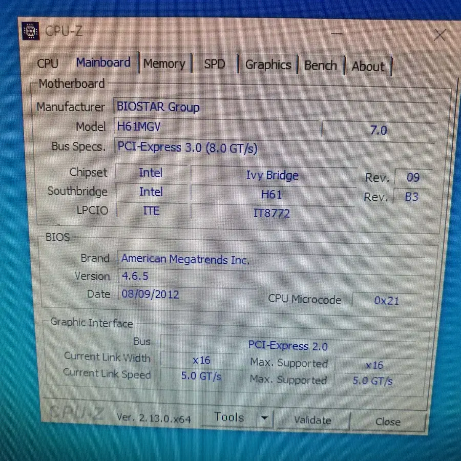 i5 3570 CPU + H61MGV 메인보드 세트