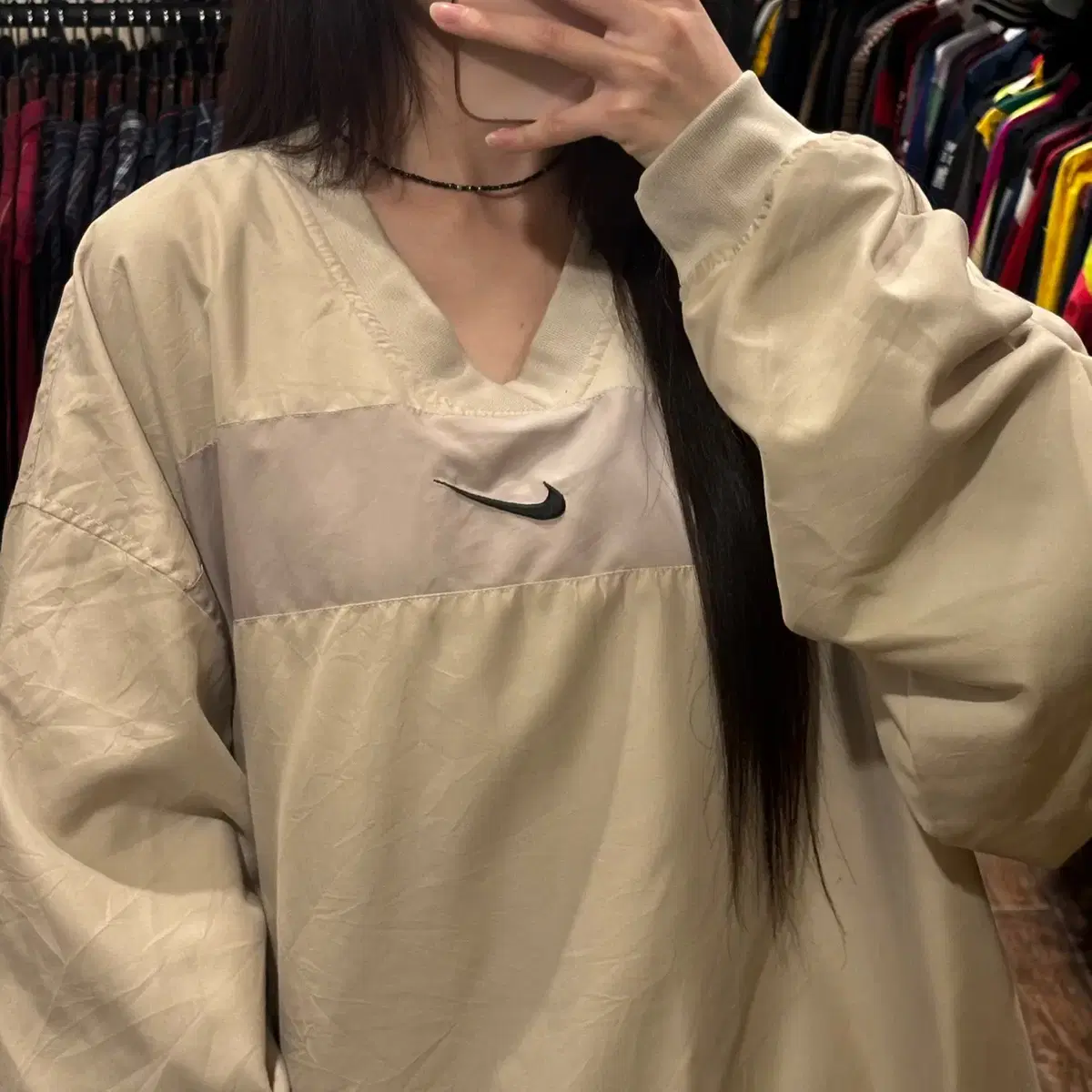 [HI] NIKE 나이키 브이넥 웜업 베이지 XL