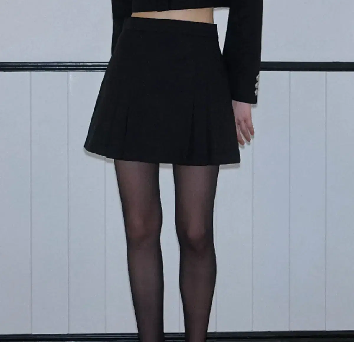 로제프란츠 Formal Pleats Mini Skirt [Black]